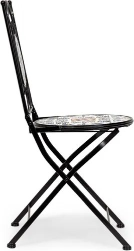 Set Bistrot Tavolo Mosaico 80x120 Cm Con 4 Sedie Pieghevoli Mykonos Bizzotto