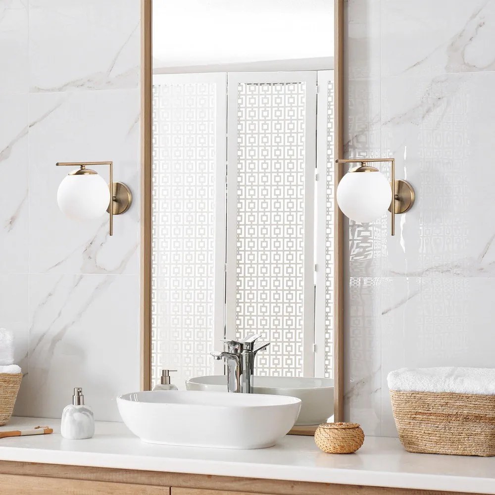 Lampada da parete bianca/dorata ø 15 cm Antique – Opviq lights