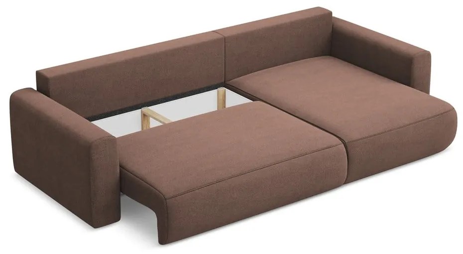 Divano angolare rosa allungabile/con contenitore (con penisola a destra/con chaise lounge) Kapua – Makamii