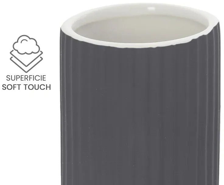 Set accessori bagno 2 pezzi in ceramica grigio soft touch Spring