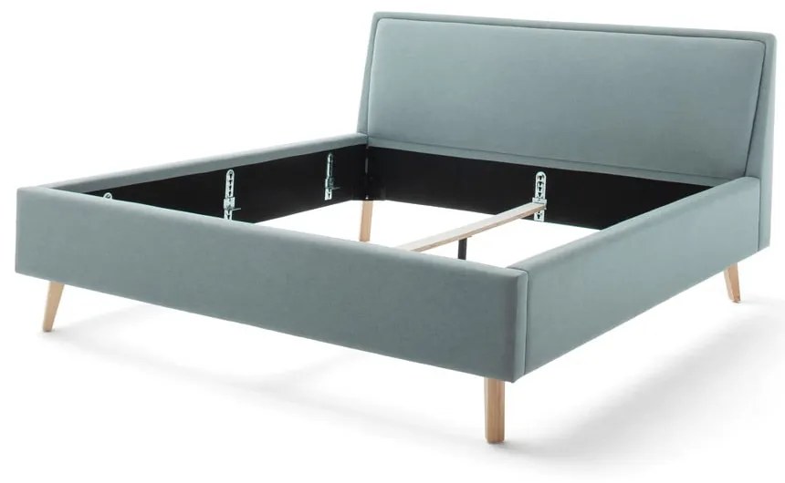 Letto matrimoniale imbottito blu/grigio rete non inclusa 180x200 cm Frieda – Meise Möbel