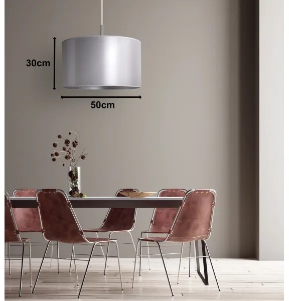 Duolla - Lampadario a sospensione con filo CANNES 1xE27/15W/230V diametro 50 cm argento