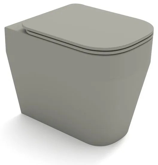 Vaso WC filomuro OLYMPIA CERAMICA tutto evo grigio, sedile escluso P 53 x L 36 x H 42.5 cm