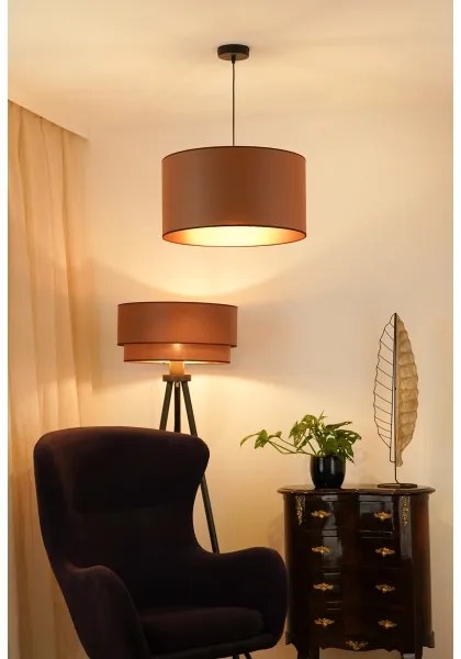 Brilagi - Lampadario a sospensione con filo OREGON ROLLER VEGE 1xE27/15W/230V diametro 45 cm marrone