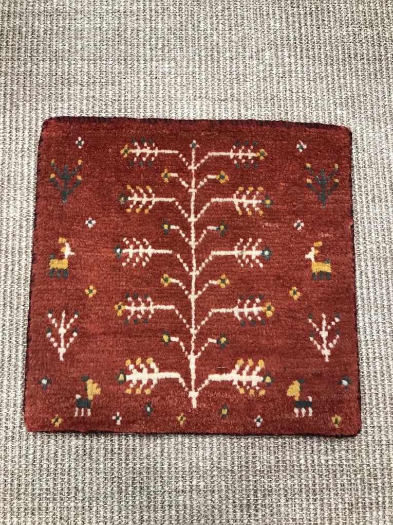 Gabbeh Tappeto 40 x 40 Rosso (Iran) Annodato A Mano
