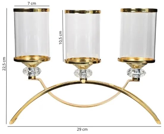 Portacandela GLAMOUR oro/trasparente