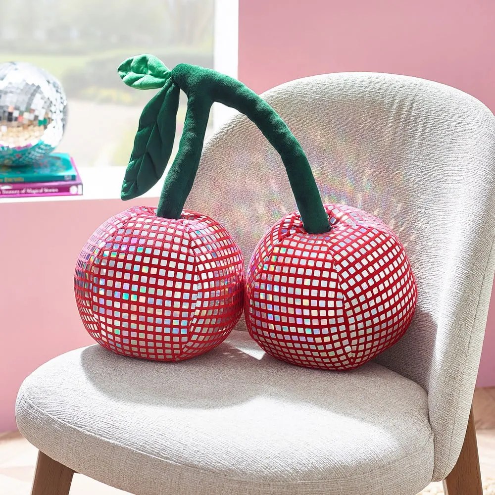 Cuscino decorativo in plush 25x30 cm Disco Cherries – Catherine Lansfield