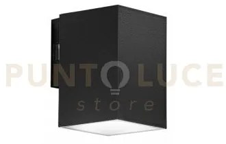 Applique led polo in policarbonato nero 8w 800lm cct ip65 11,6x7,8x...