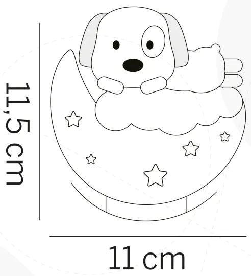 ONLI - Luce notturna ricaricabile a LED per bambini NUVOLINA LED/2,5W/5V cane/blu