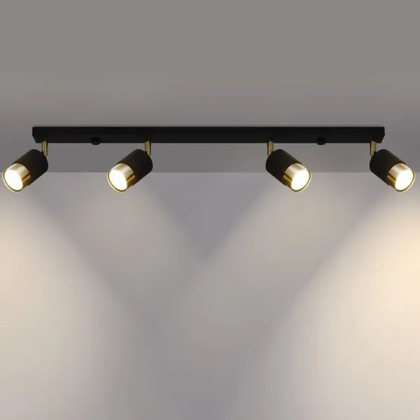 Sollux SL.1072 - Faretto NERO 4xGU10/40W/230V nero/oro