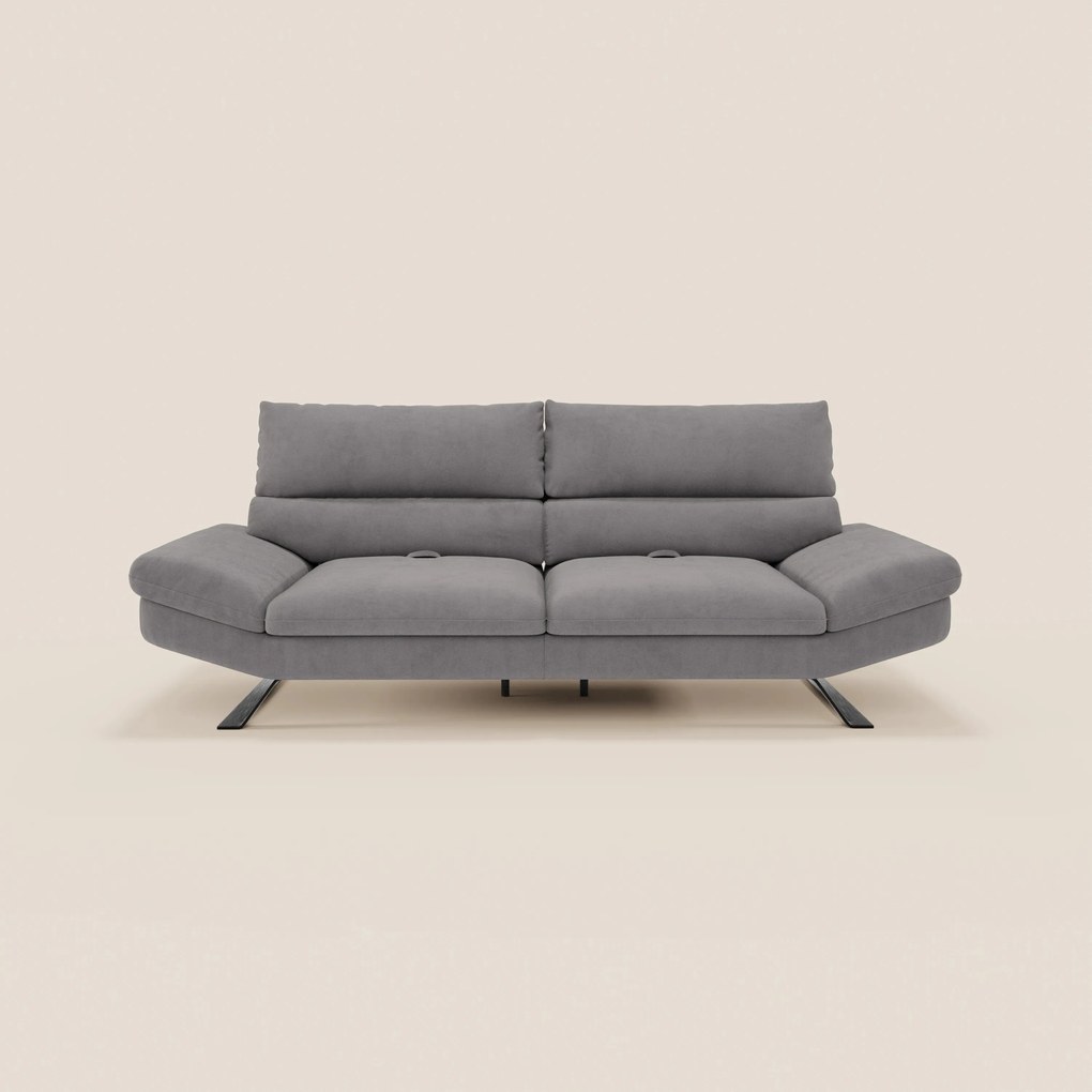 Eclipse Divano dal design moderno 2 e 3 posti con schienali traslanti - piedini alti in elegante microfibra smacchiabile T11