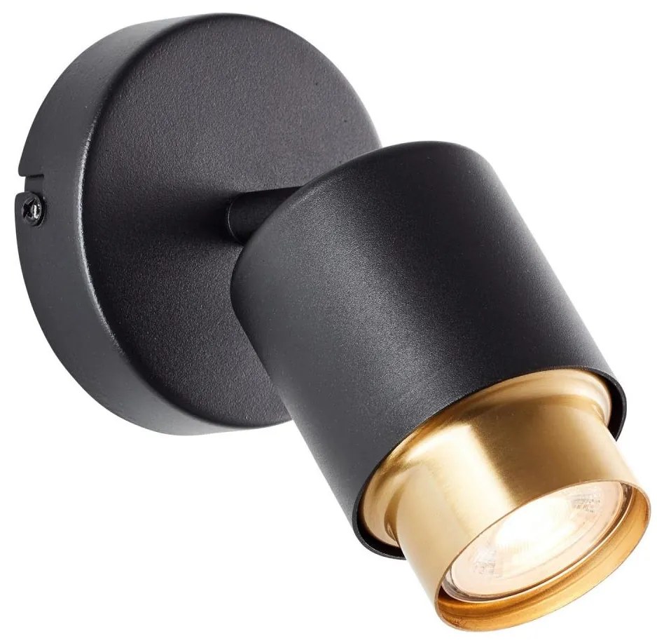 Brilliant - Faretto da parete LED COVELO 1xGU10/5W/230V nero/oro