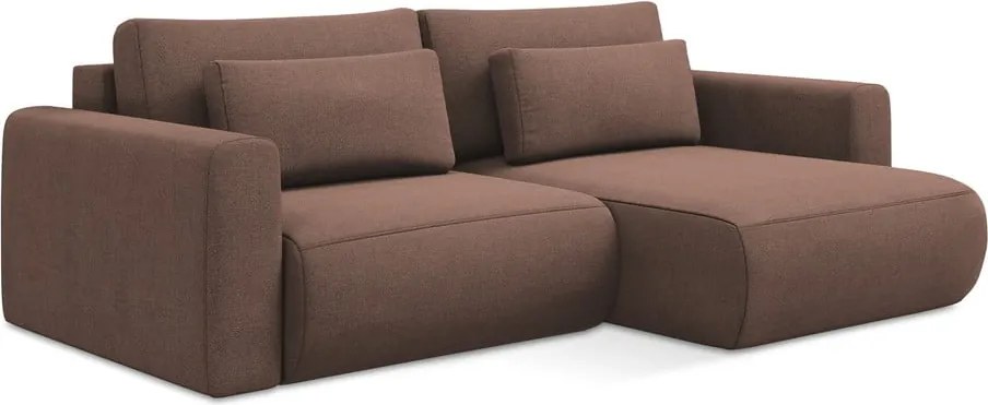 Divano angolare rosa allungabile/con contenitore (con penisola a destra/con chaise lounge) Kapua – Makamii