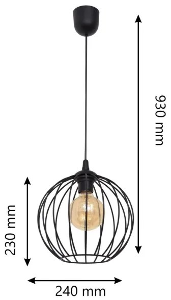 Lampadario a sospensione con filo MERCURE 1xE27/15W/230V