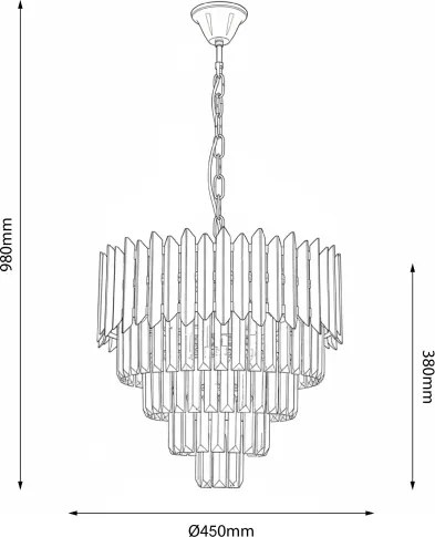 Brilagi - Lampadario a sospensione con catena CRISTAL 5xE14/40W/230V Ø 45 cm