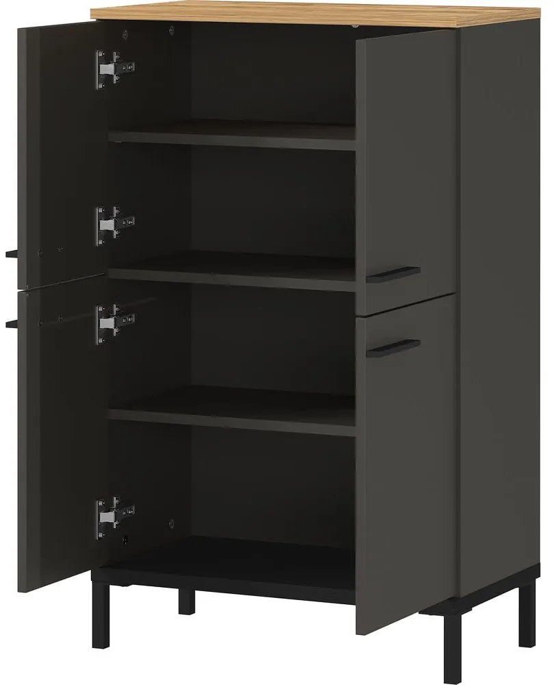 Mobile bagno alto grigio scuro in rovere 60x97 cm Yonkers - Germania