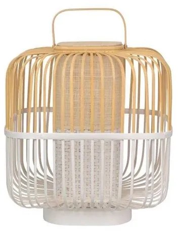 Bamboo Quadrato Lampada da Tavolom Bianco - Forestier