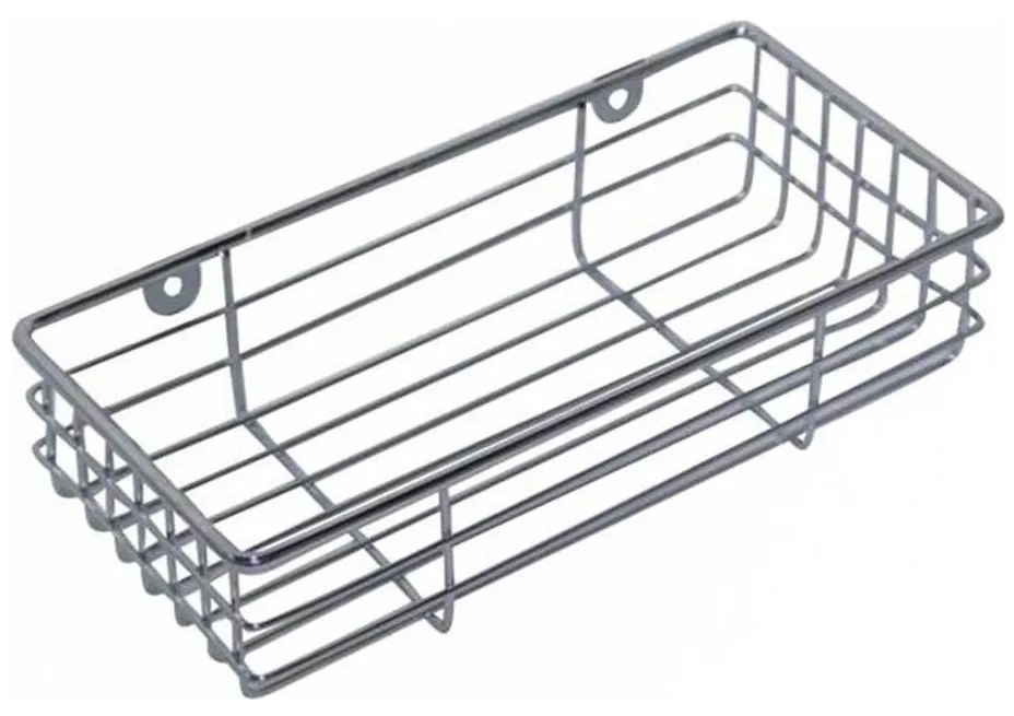 Mensola a parete per doccia 12 x 25 cm, finitura cromo lucido