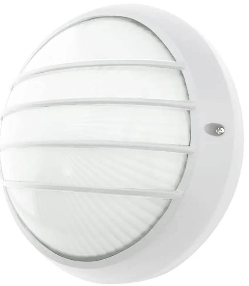Plafoniera E27 IP54 Bianca Ø258mm con Griglia protettiva