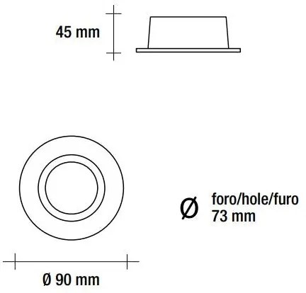 Vivida faretto tondo bianco orientabile  7w 480lm