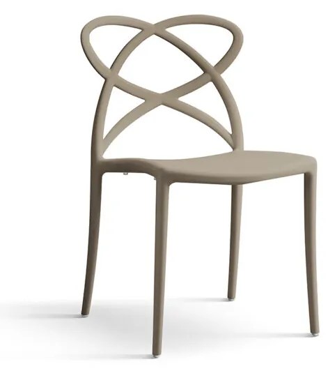 Sedia LONG ISLAND grigio caldo in polipropilene