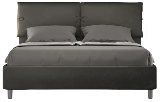 Letto matrimoniale e rete 160x190 in microfibra grigio Sleeper
