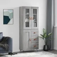 Credenza Grigio Sonoma 69,5x34x180 cm in Legno Multistrato 3198639