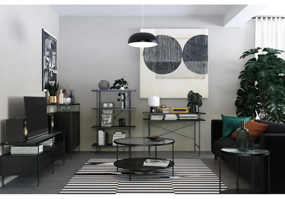 Libreria nera in rovere 79x117 cm Wainwright - Støraa