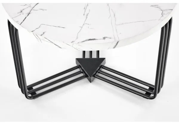 Tavolino ANTICA 41x55 cm nero/marmor decor