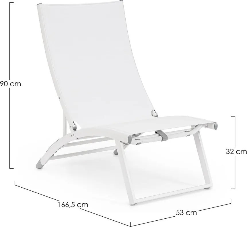 Sdraio da giardino bianca in metallo Taylor – Bizzotto