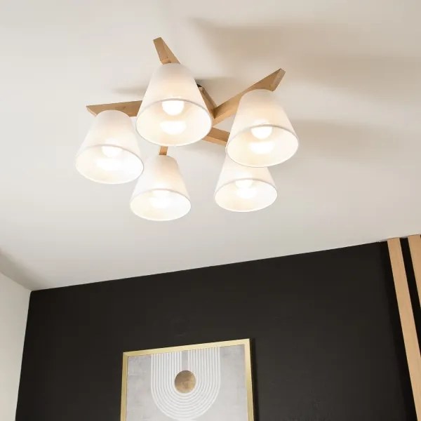 Plafoniera ANTONIO 5xE14/40W/230V rovere