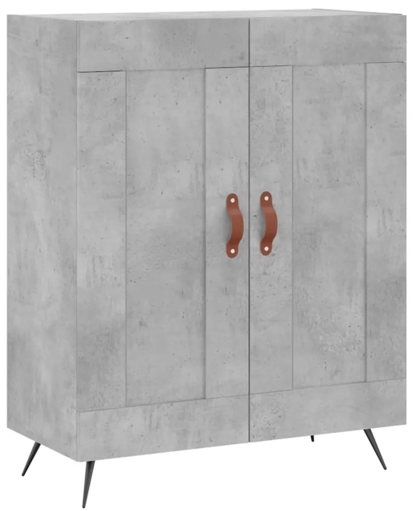 Credenza Grigio Cemento 69,5x34x180 cm in Legno Multistrato