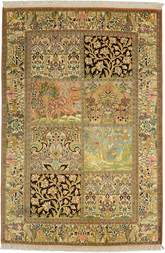 Cashmere Silk Tappeto orientale 130x190 Beige (Indian) Annodato A Mano