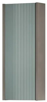 Pensile bagno Niwa laccato opaco grigio carbone con vetro verde timo, 1 anta apertura da sinistra P 17 x L 30 x H 78.5 cm