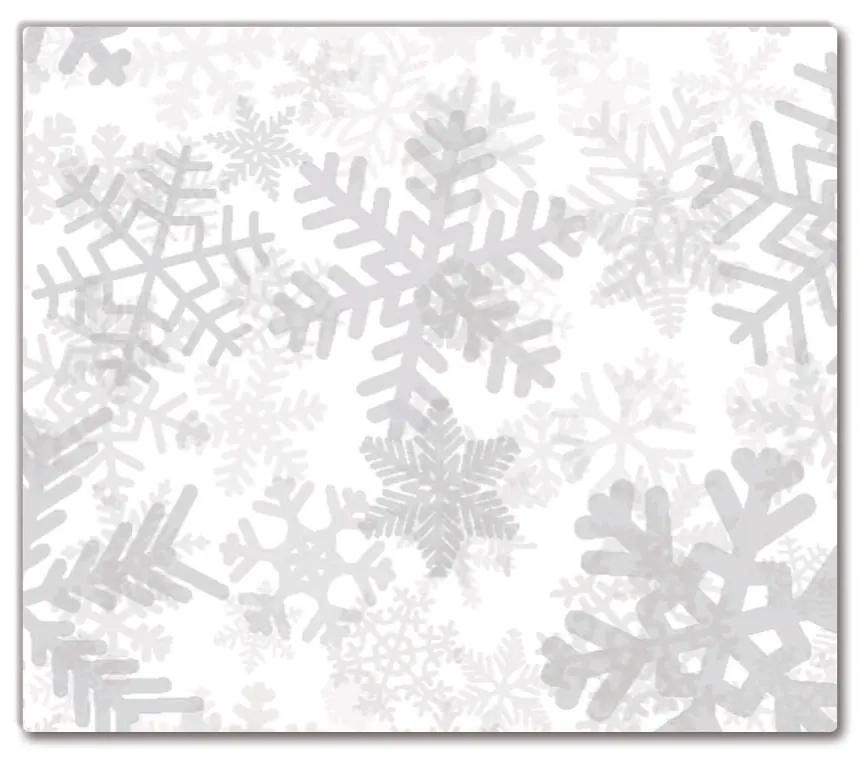 Tagliere in vetro temperato Fiocchi di neve di neve d'inverno 60x52 cm