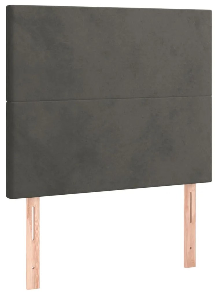 Testiere 2 pz grigio scuro 100x5x78/88 cm in velluto