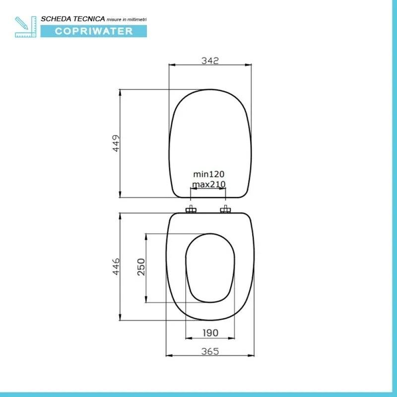 Copriwater compatibile Pozzi Ginori Square in MDF bianco