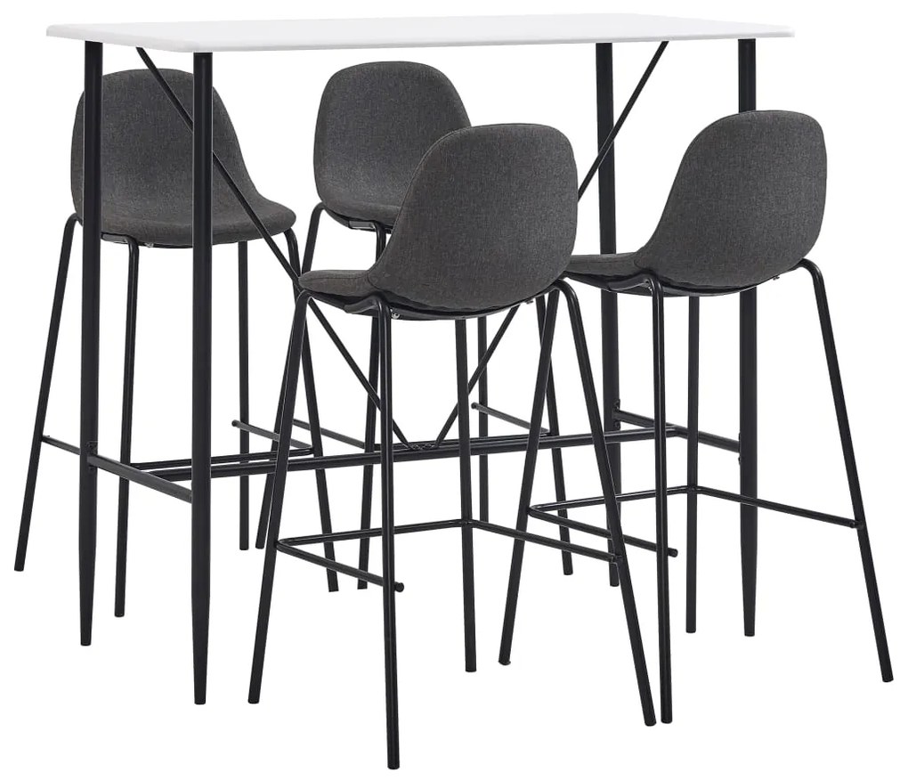 Set Da Bar 5 Pz İn Tessuto Grigio Scuro /