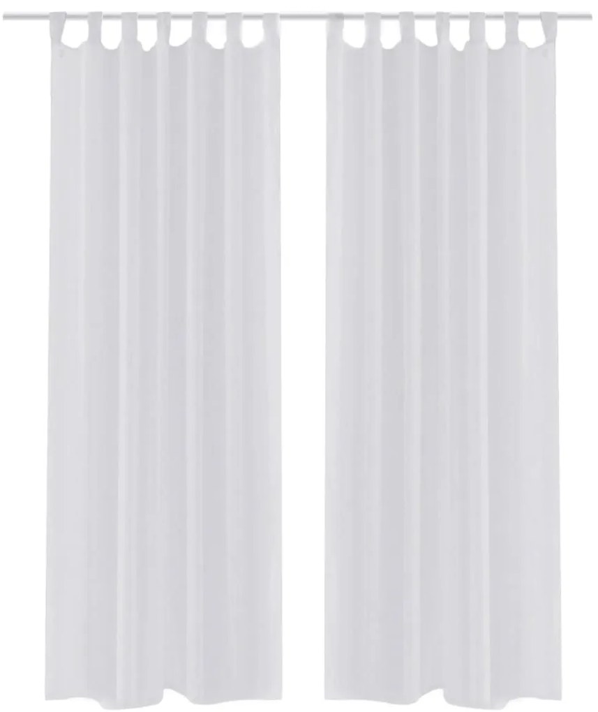 Tenda Trasparente Colore Bianco 140 X 225 Cm 2 Pezzi /