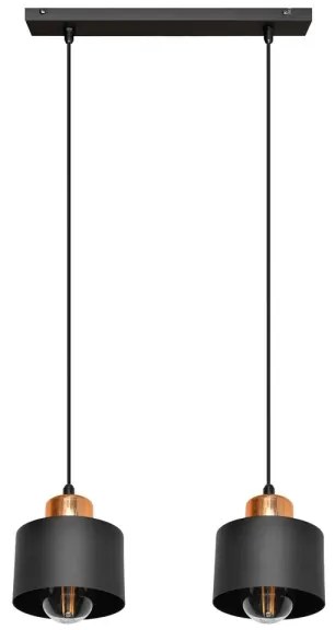 Lampadario su fune EDISON 2xE27/15W/230V