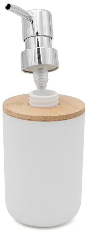 Set completo accessori bagno da appoggio in abs bianco e bamboo Surf