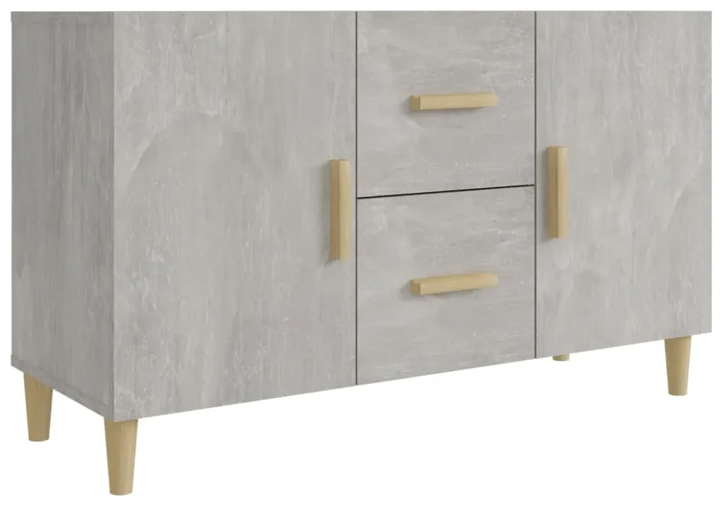 Credenza grigio cemento 100x36x60 cm in legno multistrato