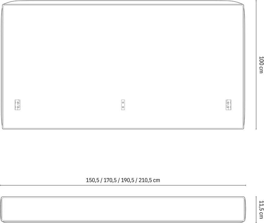 Testiera color crema in imbottito 249x100 cm Olivia – Micadoni