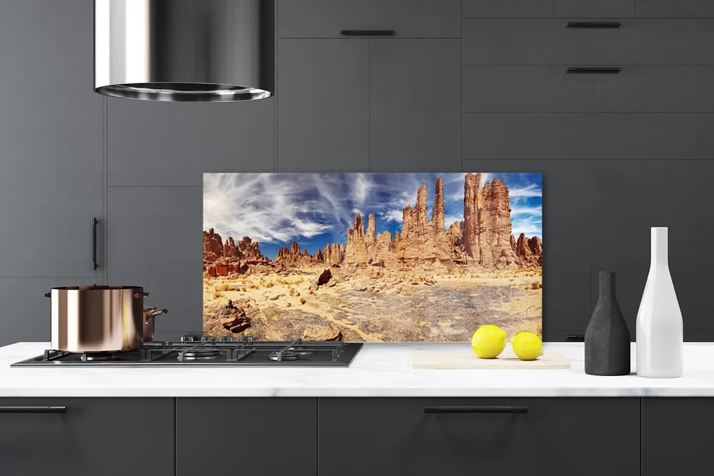 Rivestimento parete cucina Paesaggio di sabbia del deserto 100x50 cm