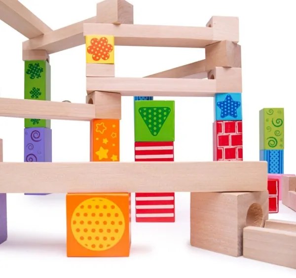 Bigjigs Toys - Pista in legno di marmo colorato