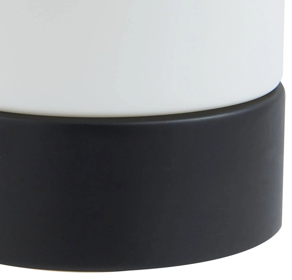 Applique per il bagno Lucande Basolo, nero, altezza 17,2 cm, vetro