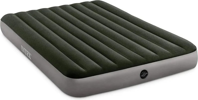 64779 - Materasso Gonfiabile Dura-Beam Prestige Downy Matrimoniale con Pompa a Batteria, pvc, Verde, 152x203x25 cm - Intex