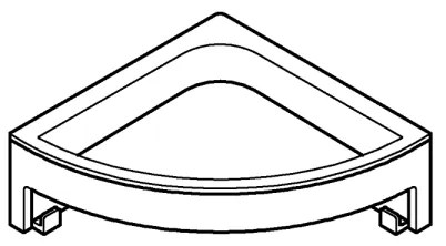 GROHE 411062430 - Mensola angolare per doccia ESSENTIALS 250 × 250 mm nera