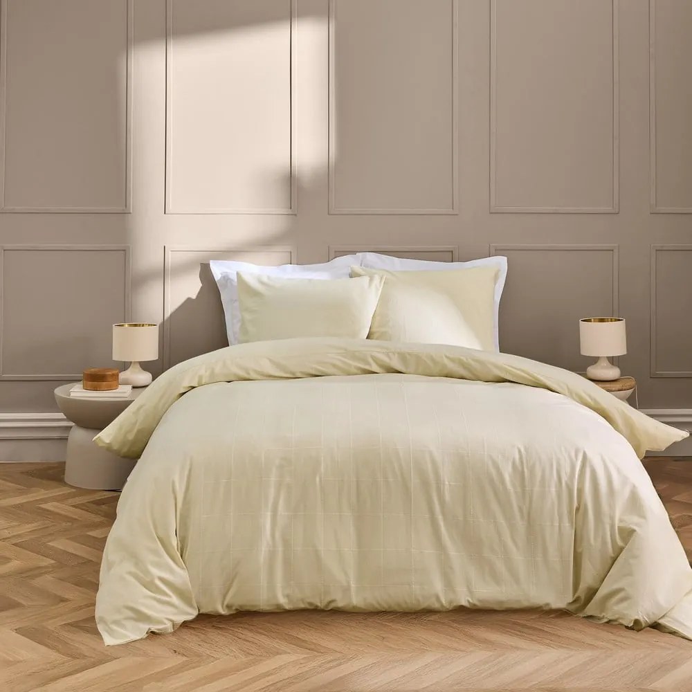 Set copripiumino e federa avorio per letto matrimoniale ed esteso 240x220 cm Linella – douceur d'intérieur