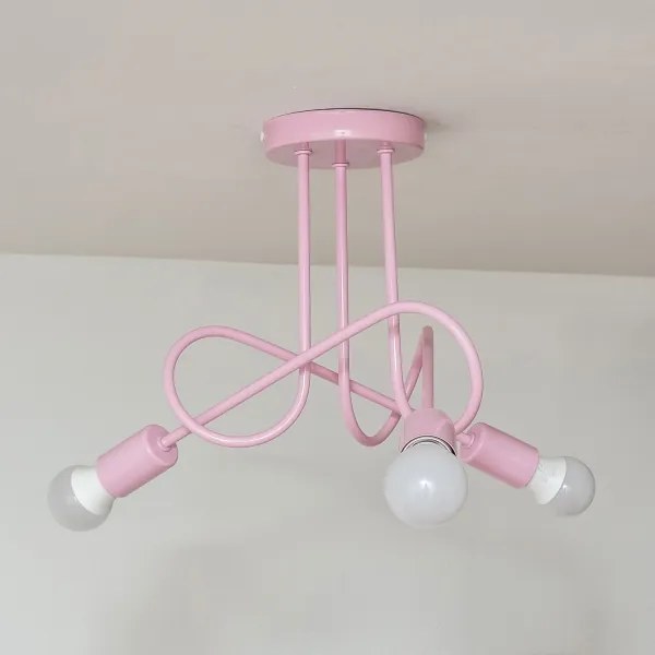 Plafoniera OXFORD 3xE27/15W/230V rosa